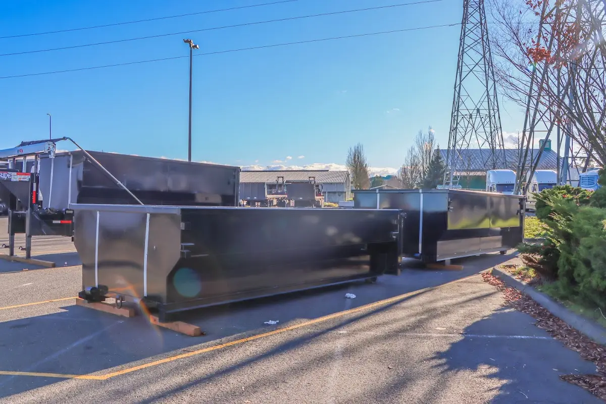 Roll-off dumpster ready for waste disposal at job site for Estate Cleanout Dumpster Rental in Crown Point